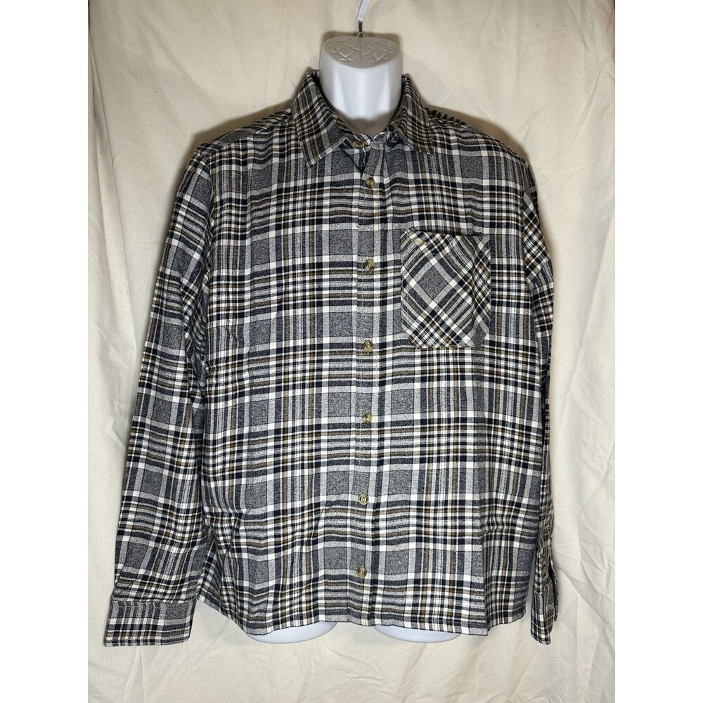 SRK Sunrise Kingdom Flannel Shirt Men's Red/Grey Plaid Long Sleeve Button Up XL